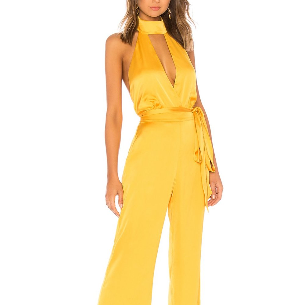 LPA Yellow Halter Jumpsuit